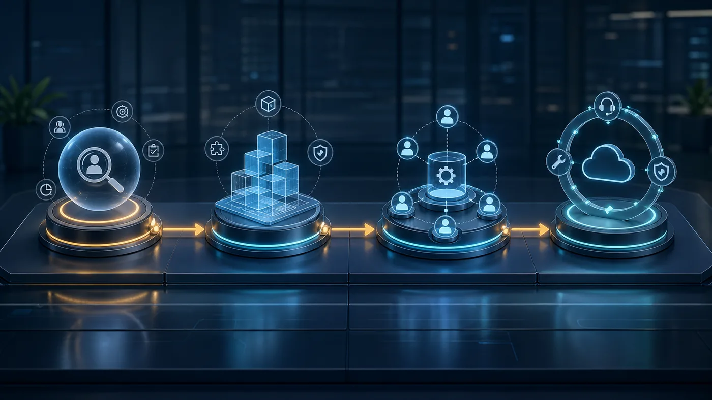 Visual of four-step delivery process